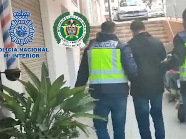 Momento de la captura de alias 'El Zarco' en España . Foto: Captura de video autoridades españolas
