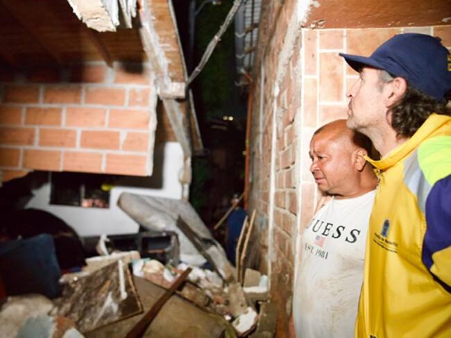 Más de 130 familias afectadas por inundación en Santa Cruz, Medellín. Foto: Alcaldía de Medellín.