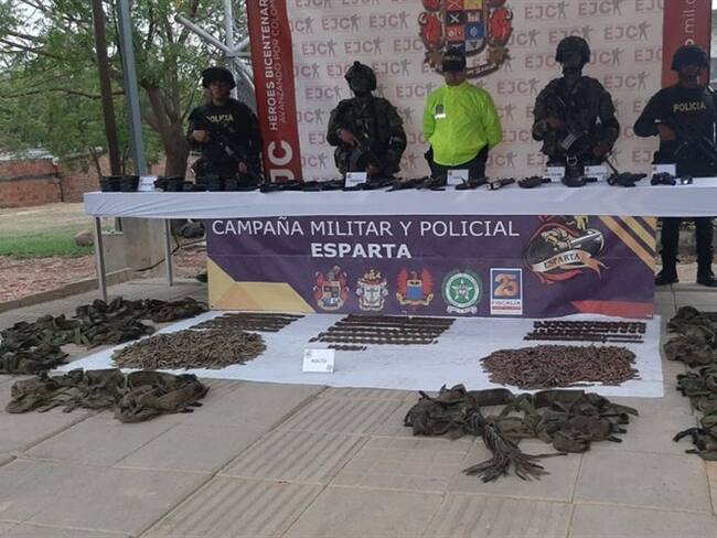 Autoridades ubican arsenal de guerra de ‘Los Pelusos’ en Norte de Santander . Foto: Policía Nacional