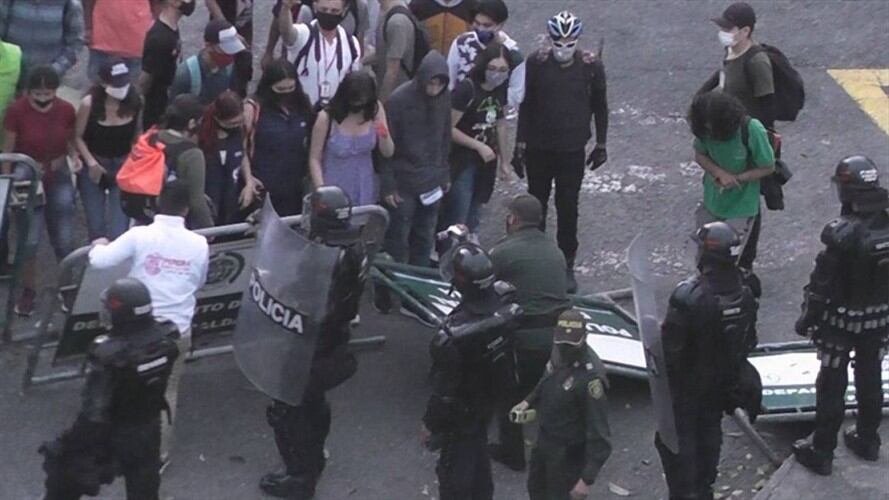 Protestas en Pereira. Foto: Policía Nacional