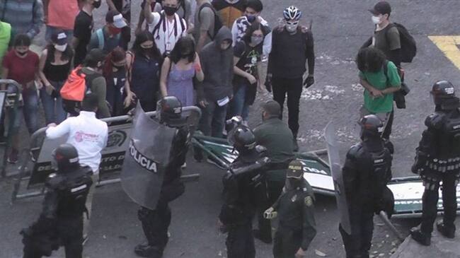 Protestas en Pereira. Foto: Policía Nacional