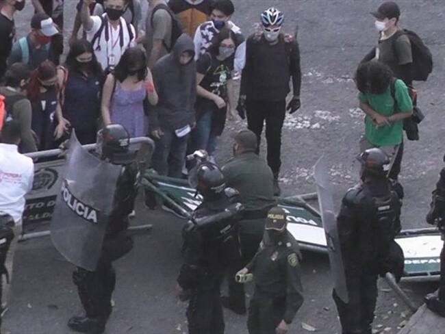 Protestas en Pereira. Foto: Policía Nacional