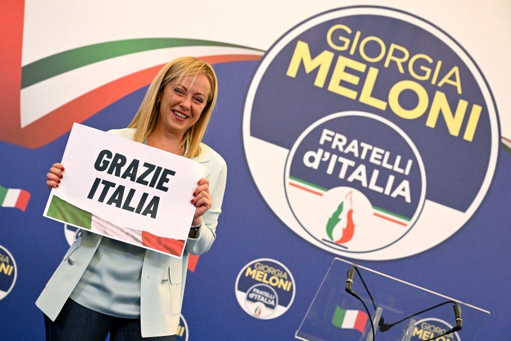 Giorgia Meloni en Italia. Foto: Getty Images.