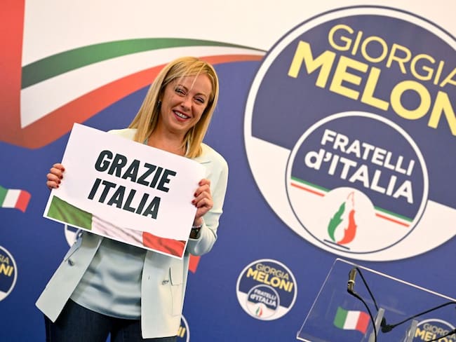 Giorgia Meloni en Italia. Foto: Getty Images.
