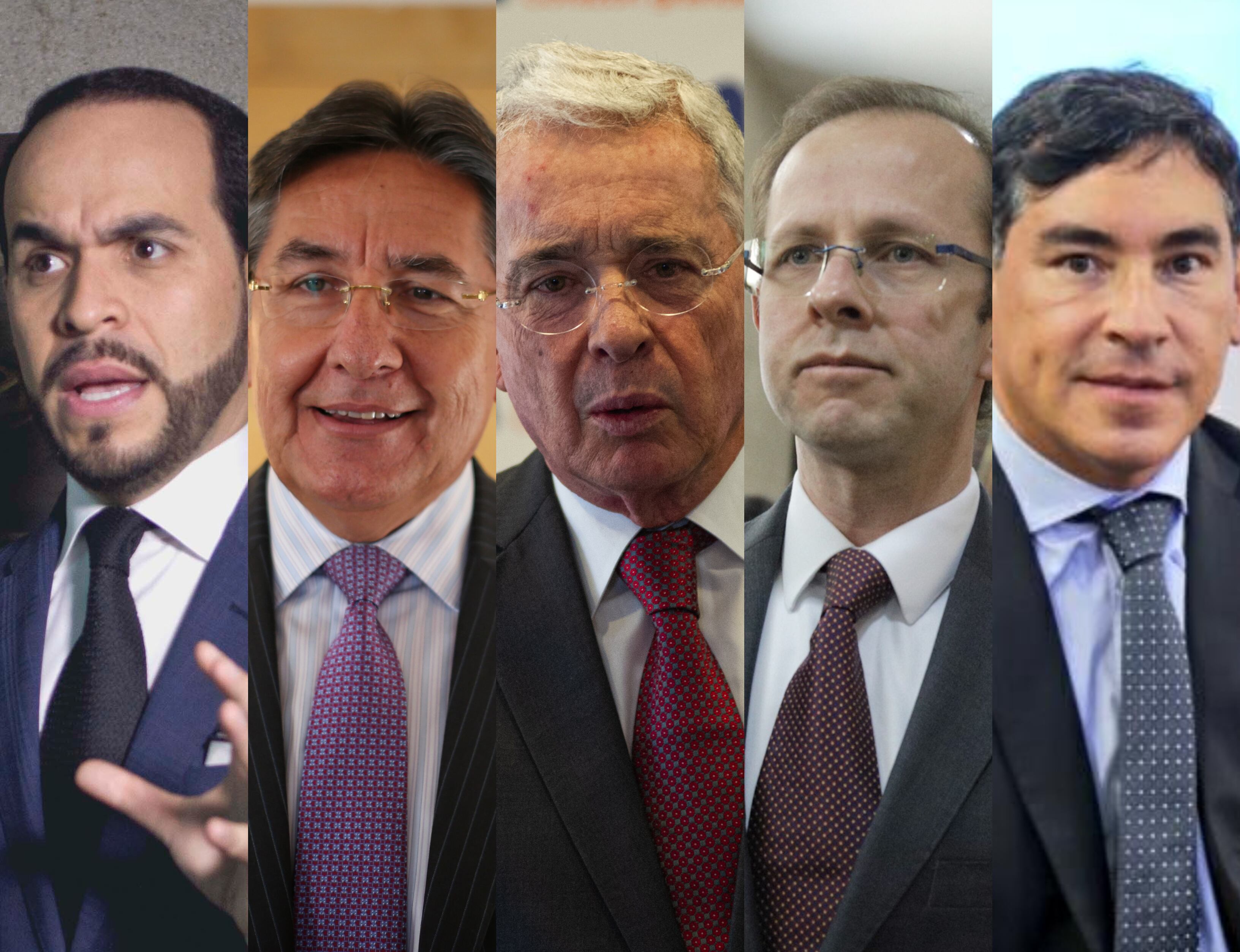 Abelardo de la Espriella, Nestor Humberto Martínez, Álvaro Uribe, Andrés Felipe Arias y Álvaro Hernán Prada | Fotos: Colprensa