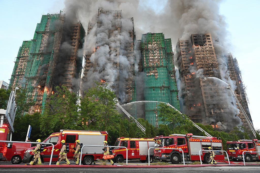 Incendio en Hong Kong. Foto: Getty Images.