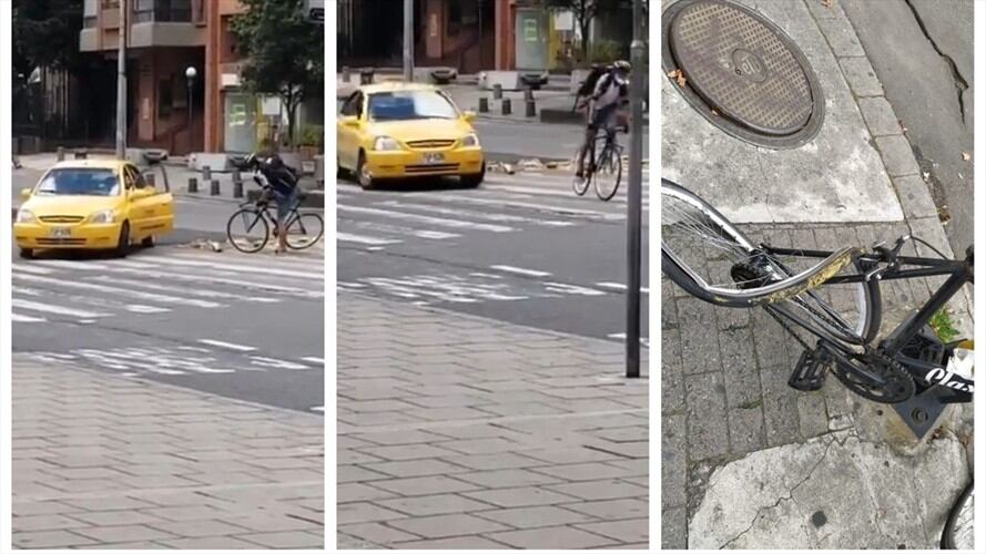 Taxista atropelló a un ciclista tras una discusión en la vía. Foto: