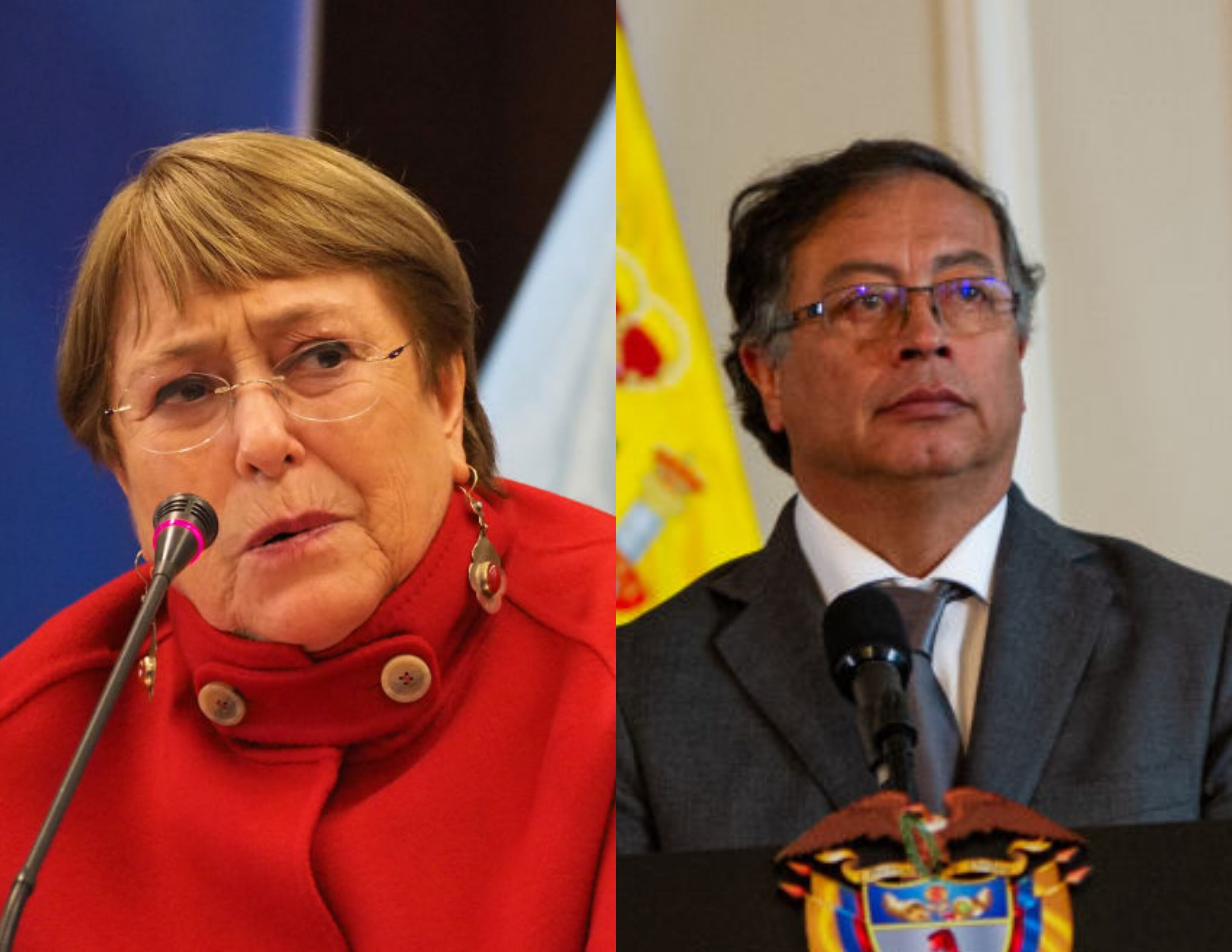 Michelle Bachelet y presidente Gustavo Petro. Foto: Getty Images.