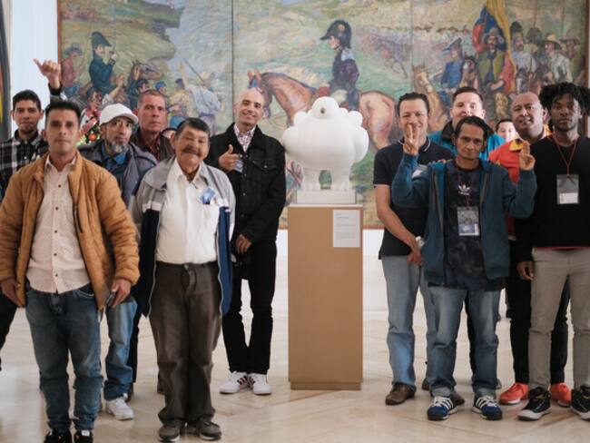 Gustavo Petro celebra la Navidad con grupo de habitantes de calle en Casa de Nariño. Foto: Cortesía Presidencia.