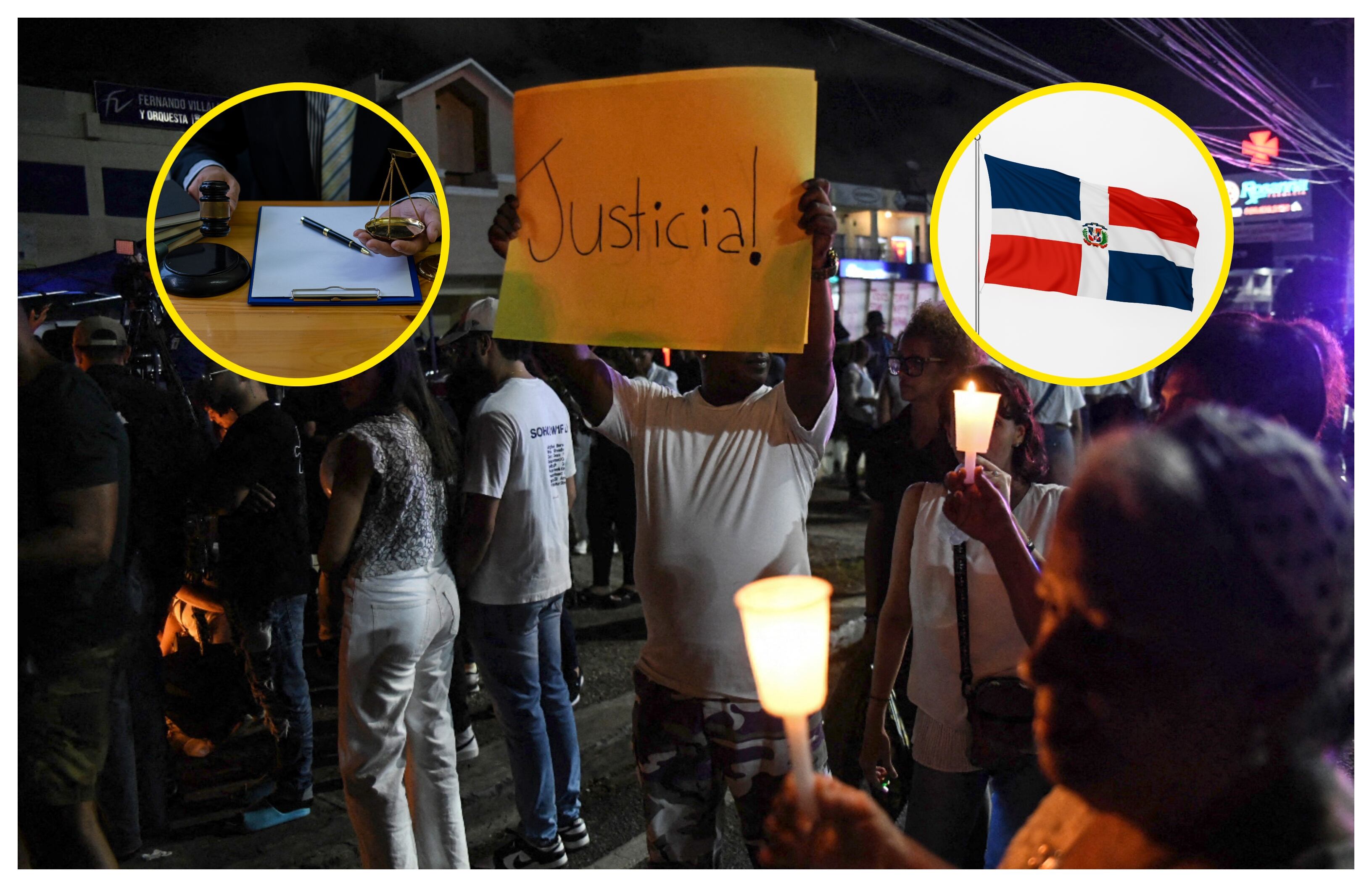 Referencia de Justicia ante la tragedia en Jet Set. Foto: EDDY VITTINI/AFP via Getty Images.