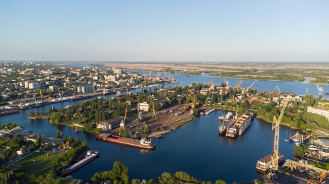 Vista aérea de la ciudad de Jerson. Foto:Getty