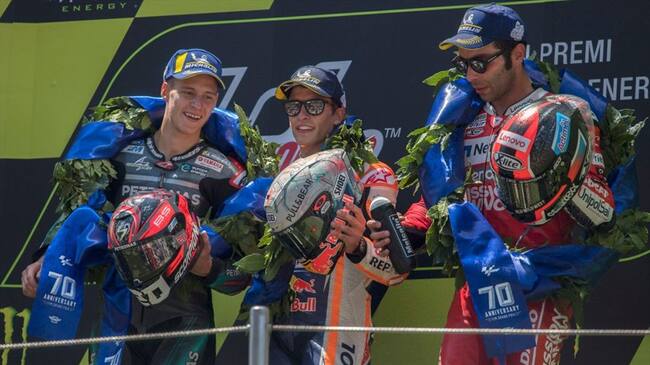 Marc Márquez se volvió a subir al podio 1, esta vez en el Moto GP de Catalunya. Foto: Getty Images