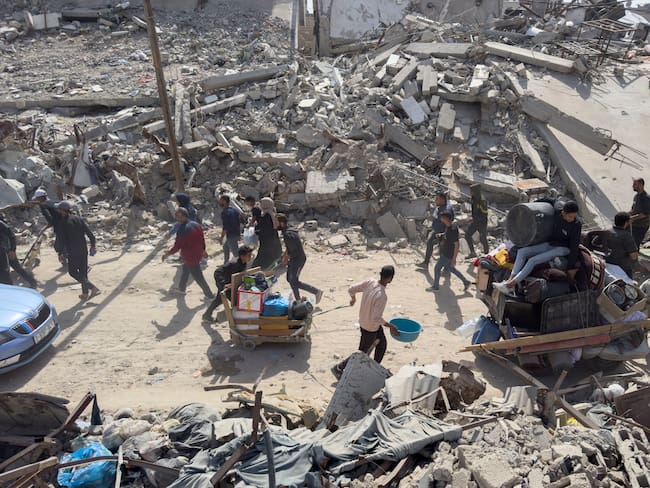 Bombardeo israelí en Gaza. FOTO: EFE/ Ahmad Awad