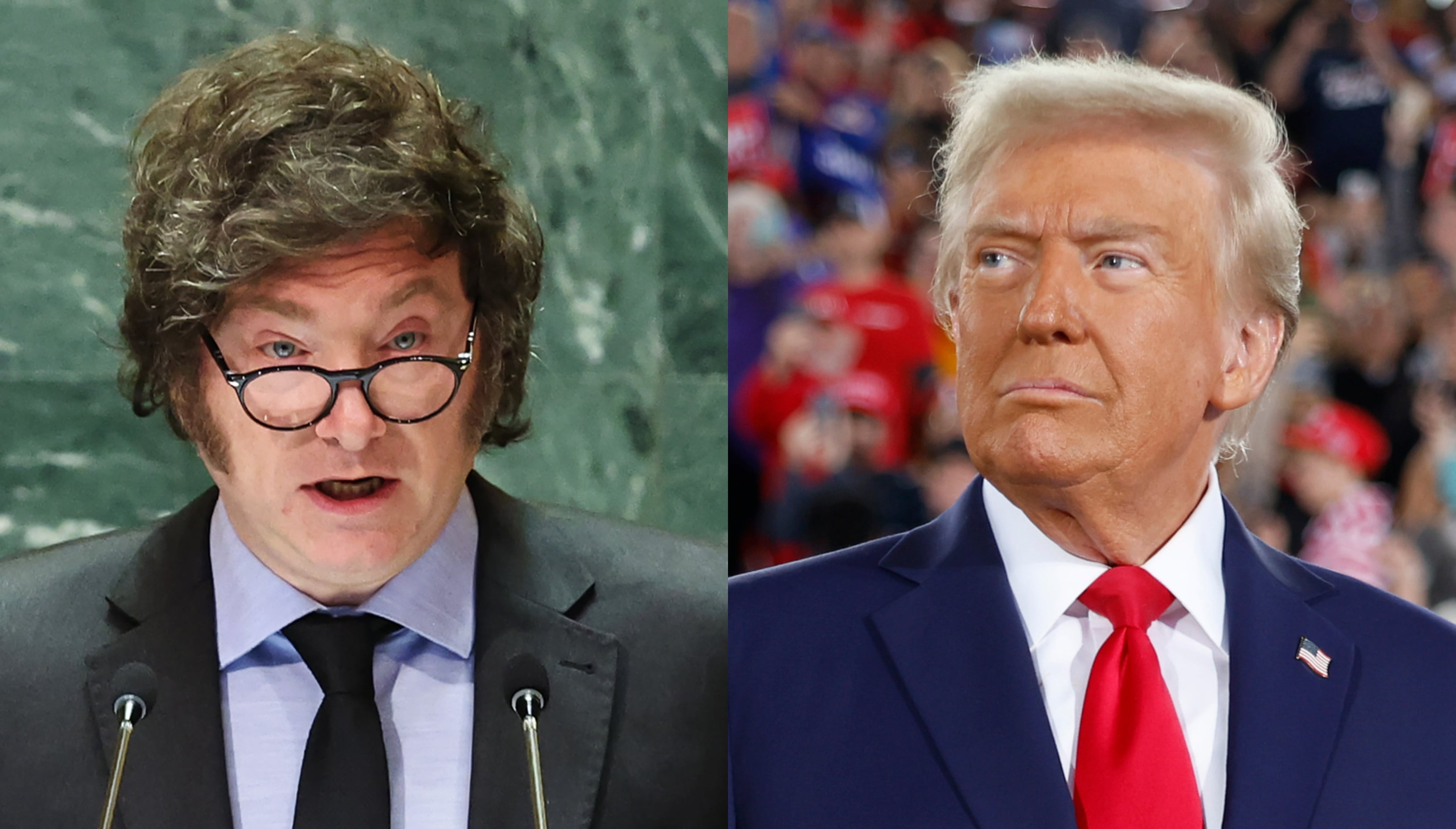 Javier Milei y Donald Trump. FOTO: Getty Images.