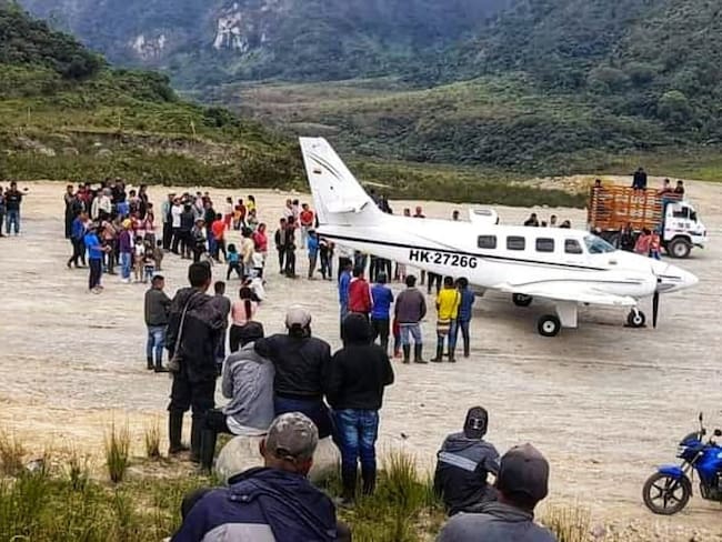 El aeródromo se creó con fines turísticos para potenciar la llegada de visitantes al oriente de la región caucana. Crédito: Red de Apoyo Cauca. 