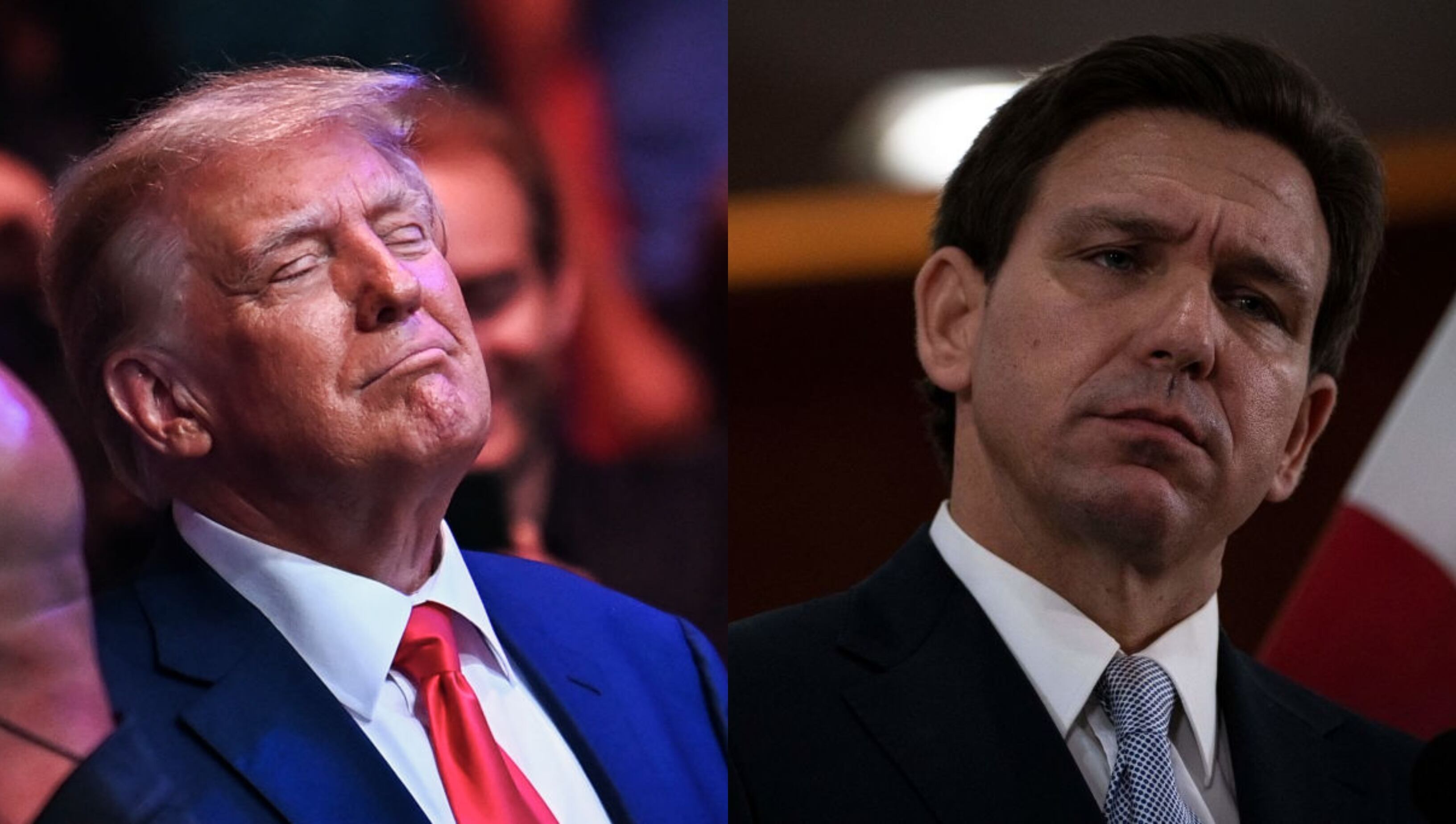 Expresidente Donald Trump y gobernador de Florida, Ron  DeSantis. Fotos: GettyImages.