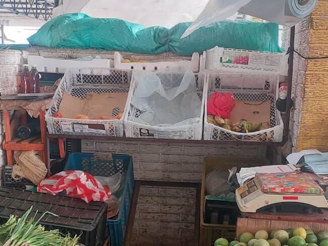 Puesto de verduras en el mercado de Santa Marta. Foto: Gissell Campo