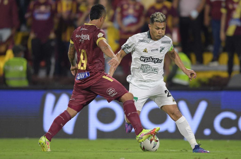 Deportivo Cali y Deportes Tolima. (Photo by Raul ARBOLEDA / AFP) (Photo by RAUL ARBOLEDA/AFP via Getty Images)