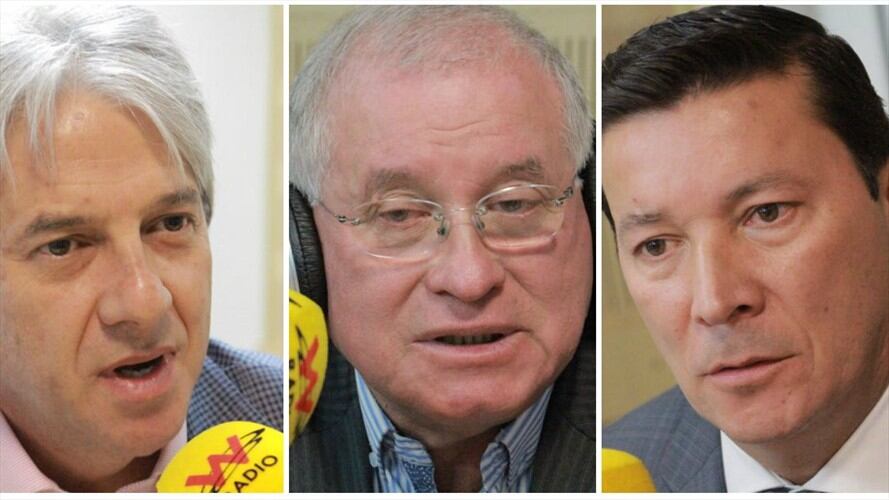 Los congresistas Jaime Amín (der), Hernán Penagos (izq)y el vocero del partido de las Farc, abogado Pablo Cruz (cen). Foto: W Radio