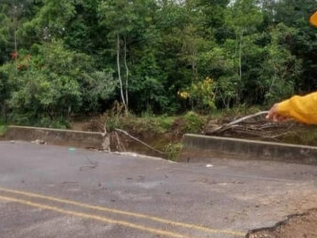 La vía se vio afectada por la ola invernal en la región. Foto: Ministerio de Trasnporte