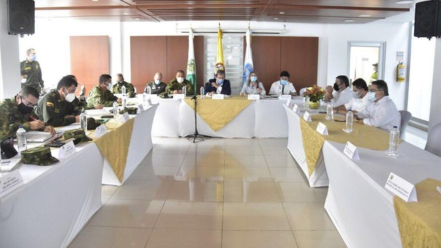 Ministro Trujillo García en consejo de seguridad de inicio de año en Santa Marta. Foto: Alcaldía de Santa Marta