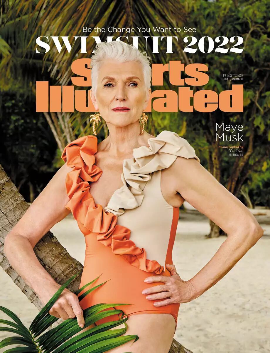 Maye Musk en la portada de Sport Illustrated. Foto: @maygelcoronel