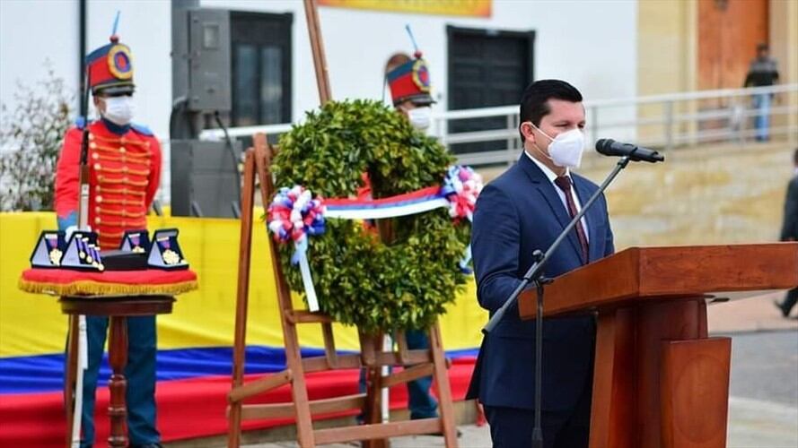 Pidió mayor inversión social, y acompañamiento del aparato estatal, sobre todo de la justicia.. Foto: Alcaldía de Chiquinquirá