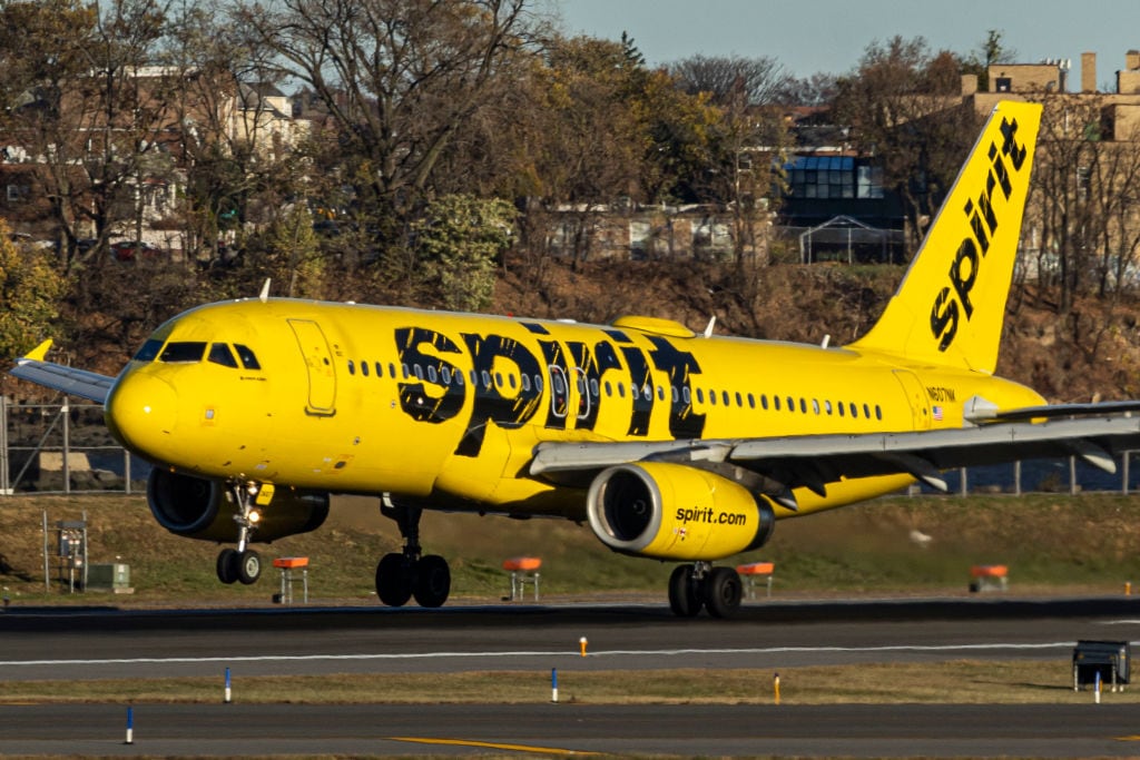 Avión de Spirit Airlines. I Foto: Nicolas Economou/NurPhoto via Getty Images.