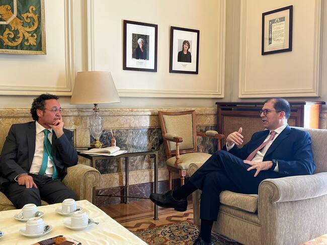 El Fiscal General, Francisco Barbosa se reúne en Madrid con su homólogo Álvaro García, Fiscal General de España. Foto: Fiscalía General de la Nación.