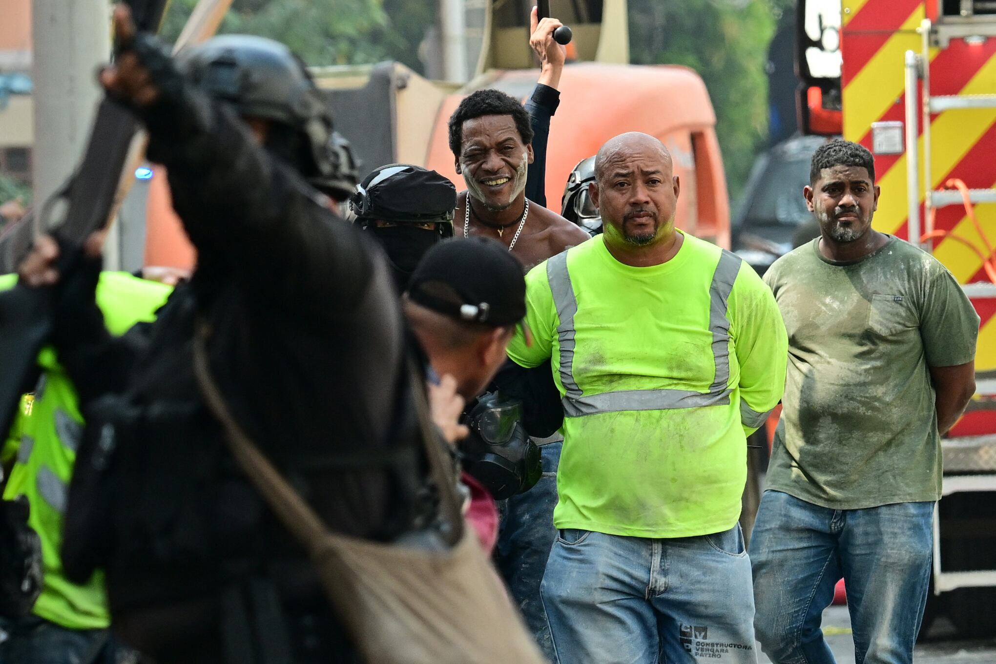 Detenidos durante protestas en Panamá. FOTO: Martin Bernetti/AFP/Getty Images