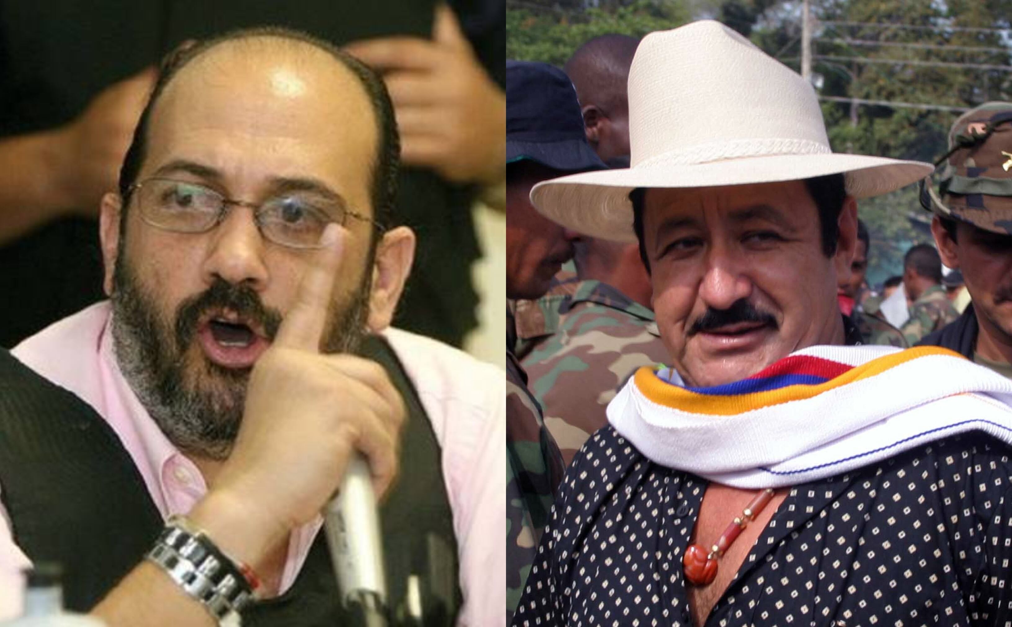 Rodrigo Tovar Pupo, alias ‘Jorge 40′ y Hernán Giraldo. Fotos: Colprensa.