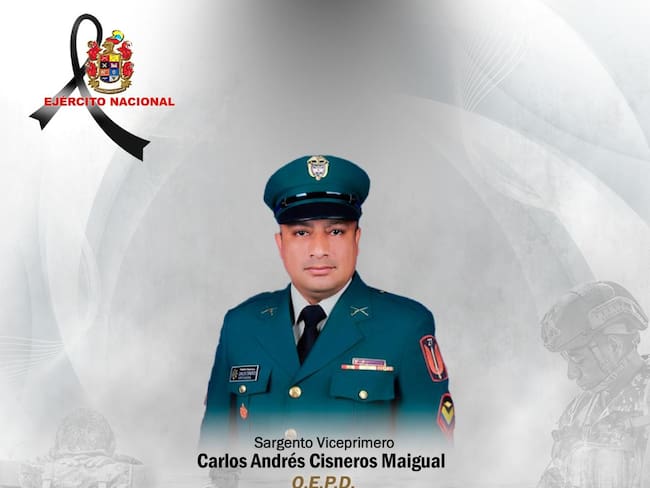 Sargento viceprimero Carlos Andrés Cisneros Maigual. Foto: cortesía Ejército Nacional