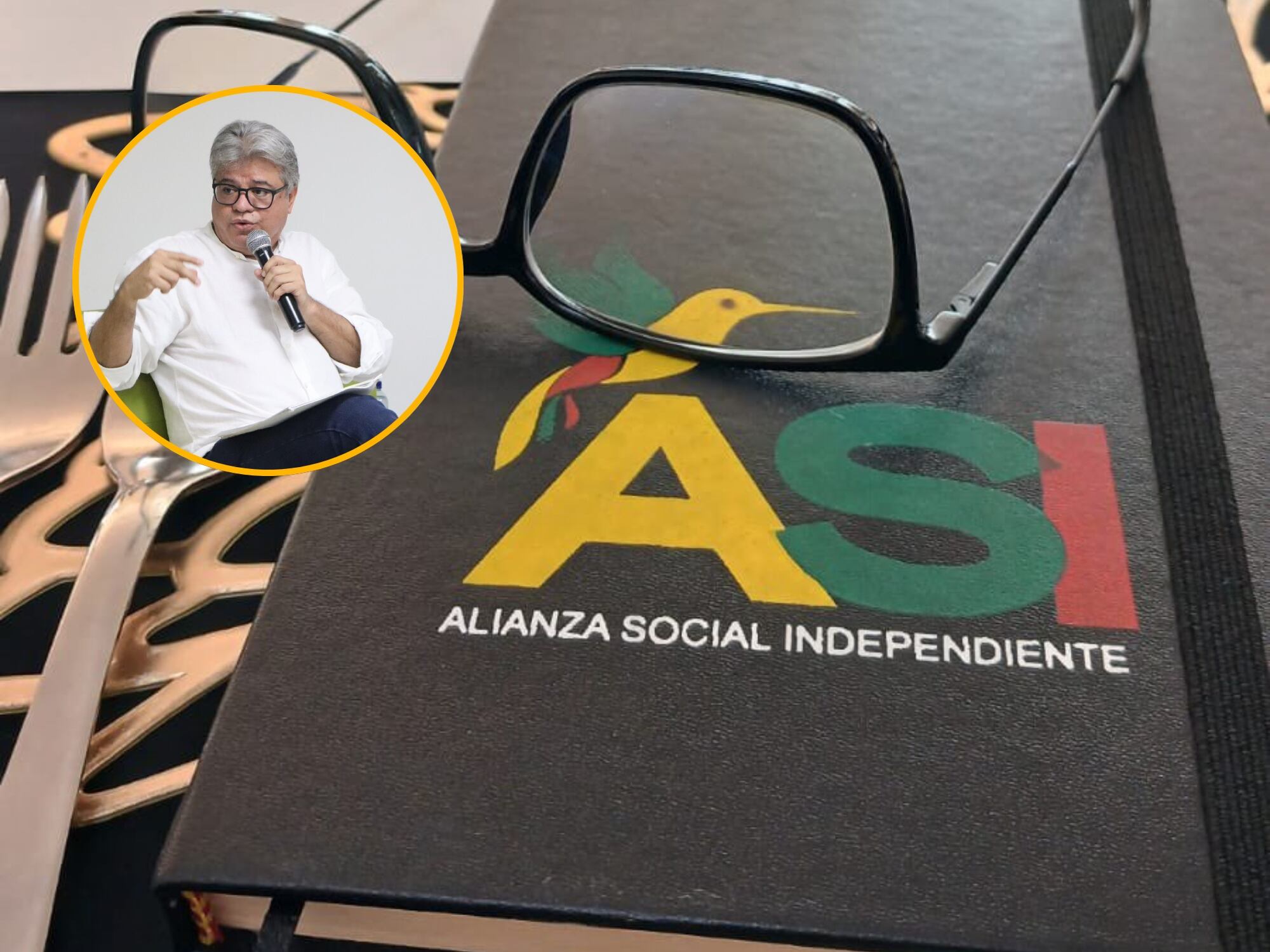 Alianza Social Independiente y en el círculo Wilson Arias. Fotos: Twitter ASI y Wilson Arias.