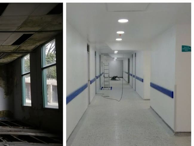 Lado izquierdo: Torre Central de complejo San Juan de Dios- Lado derecho: Instalaciones en el sótano de otra de las torres del complejo. Foto: Cortesía