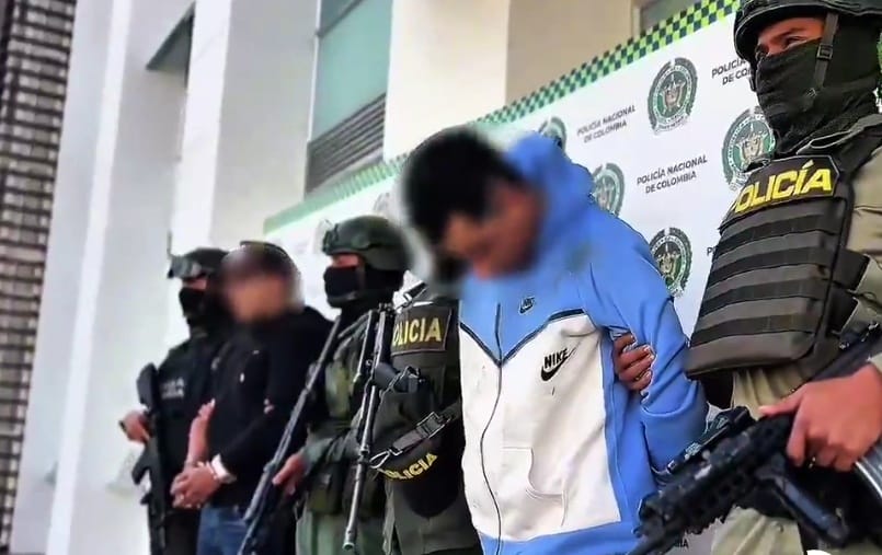 Capturados en Popayán. Crédito: Policía Nacional.