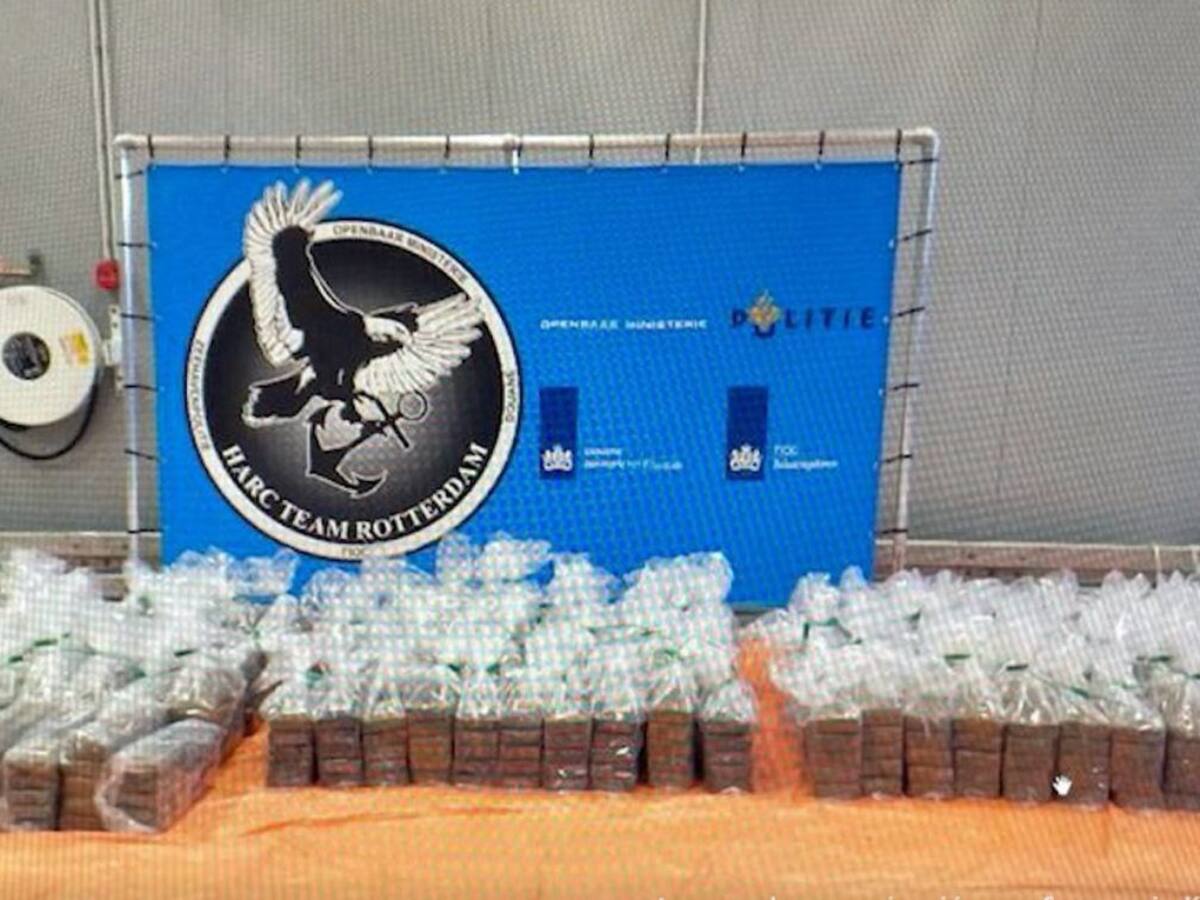Decomisan en Rotterdam una tonelada de cocaína en carga que salió desde Cartagena