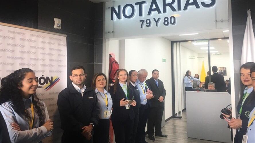 Con la presencia del presidente Iván Duque entraron en funcionamiento las notarías 79 y la 80, ubicadas en el Aeropuerto Internacional El Dorado.. Foto: W Radio
