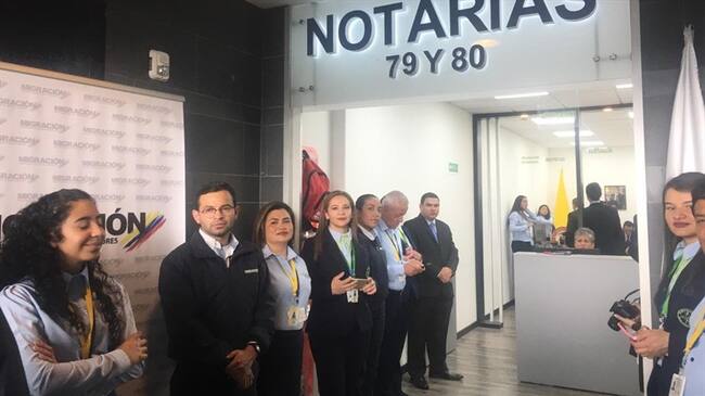 Con la presencia del presidente Iván Duque entraron en funcionamiento las notarías 79 y la 80, ubicadas en el Aeropuerto Internacional El Dorado.. Foto: W Radio