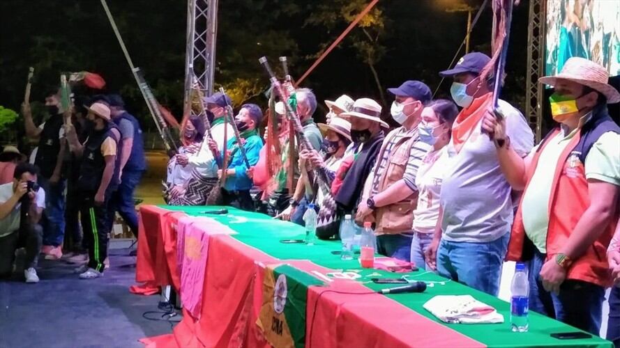 Antes de partir hacia Bogotá los más de 8.000 indigenas realizarán un acto simbolico en la plazoleta del Centro Administrativo Municipal – CAM. Foto: Cortesía