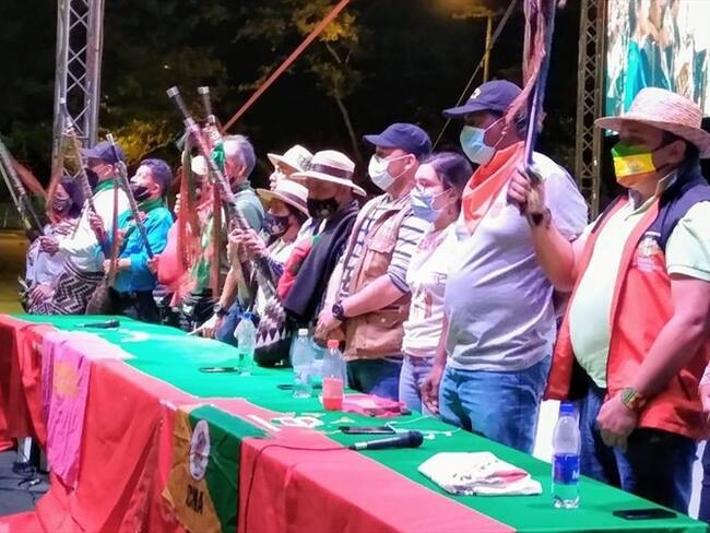 Antes de partir hacia Bogotá los más de 8.000 indigenas realizarán un acto simbolico en la plazoleta del Centro Administrativo Municipal – CAM. Foto: Cortesía