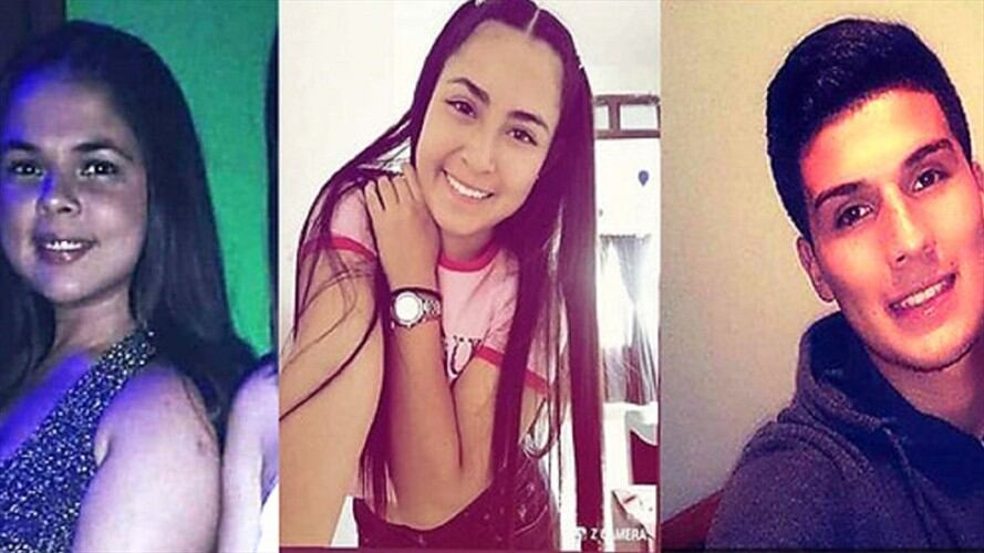 Tres de los jóvenes muertos, Yesica Zúñiga Jaramillo, Laurita Mishael Riascos Melo y Sebastián Quintero. Foto: Colprensa