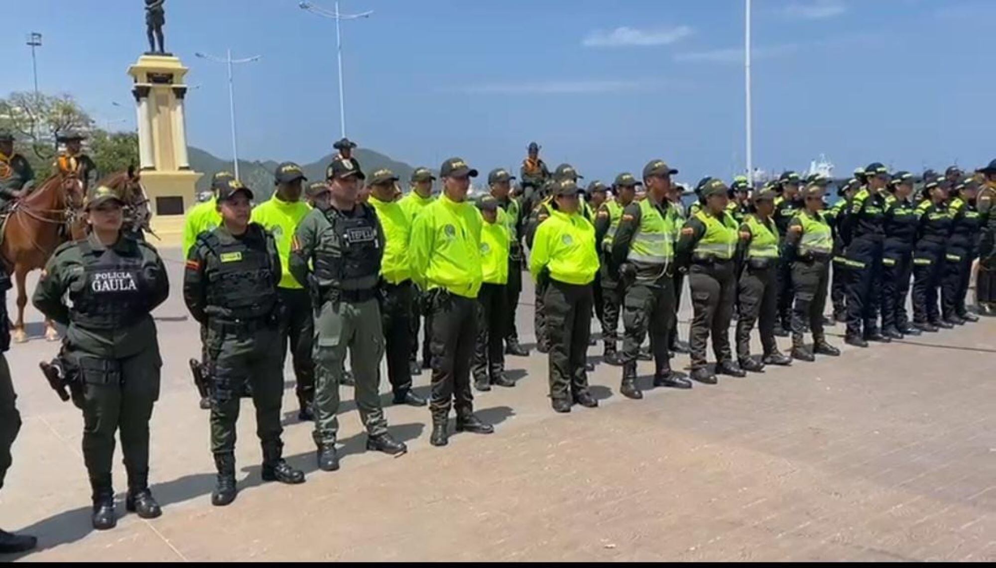 Policías que reforzarán la seguridad/ Foto: Policía de Santa Marta
