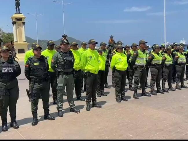 Policías que reforzarán la seguridad/ Foto: Policía de Santa Marta