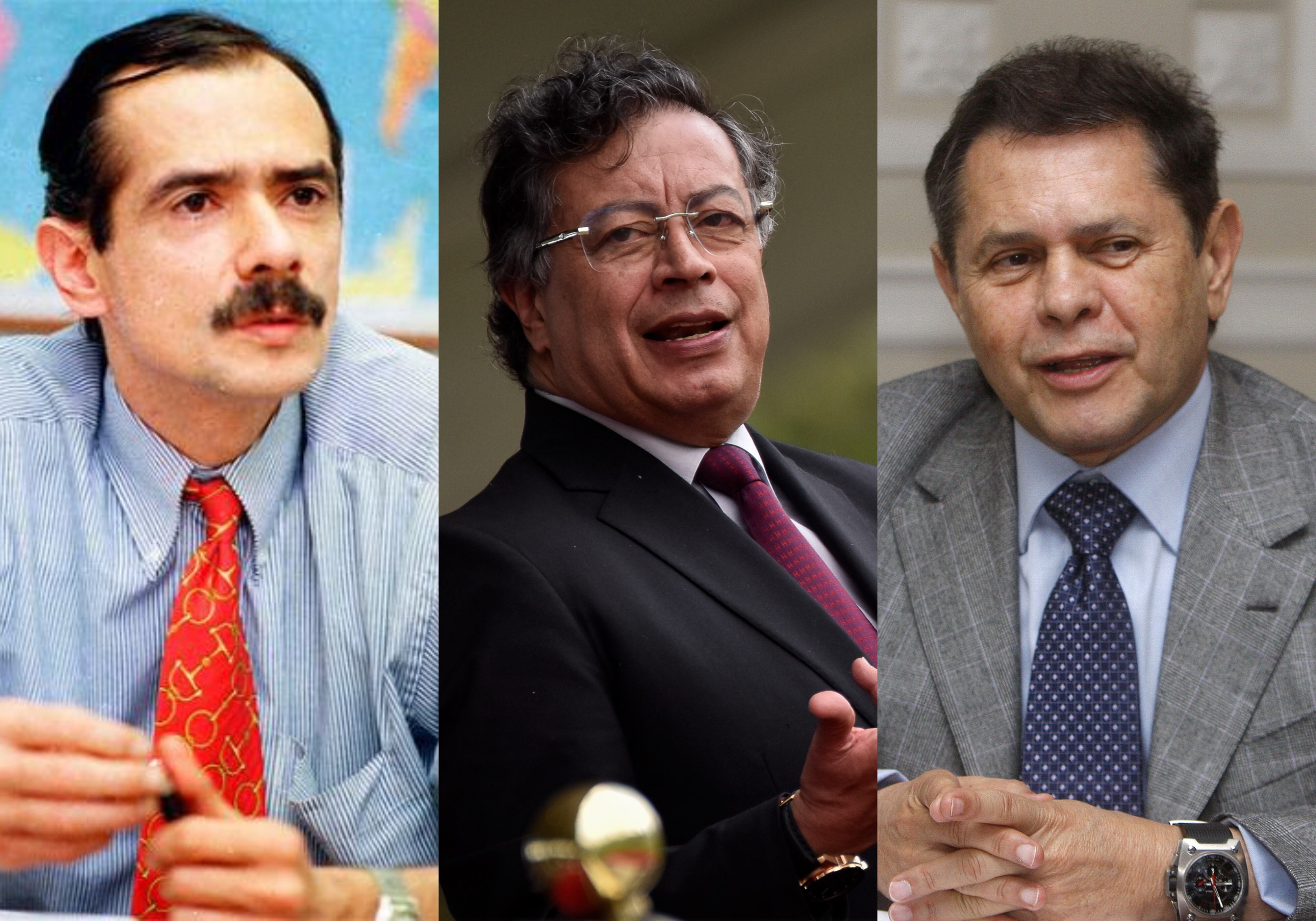 El periodista Gonzalo Guillén (Colprensa/El País), el presidente Gustavo Petro (Colprensa - Cristian Bayona) y el empresario condenado Carlos Mattos (Colprensa)