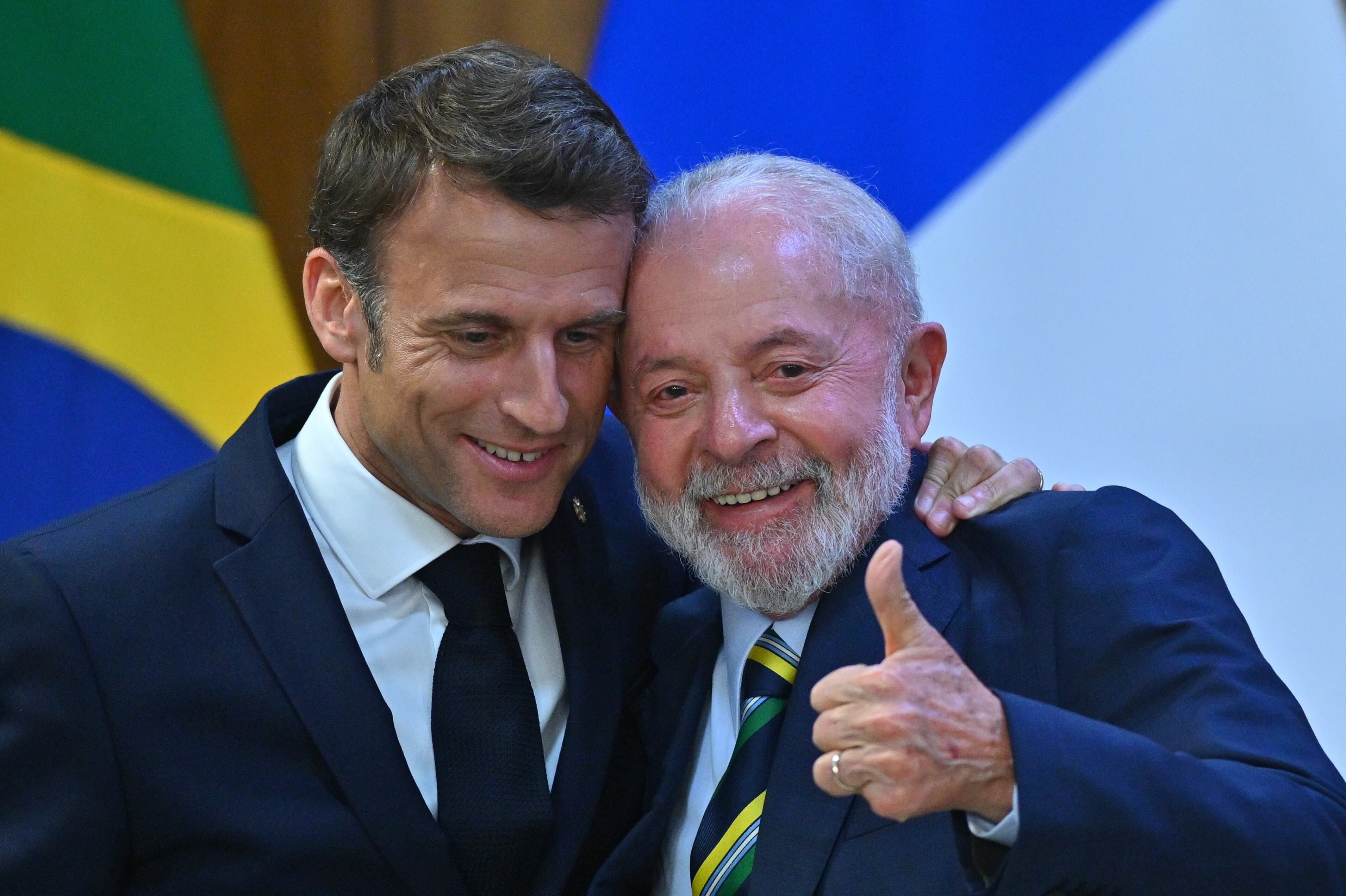 Lula Da Silva y Emmanuel Macron durante encuentro en Brasilia en marzo del 2024. EFE/Andre Borges