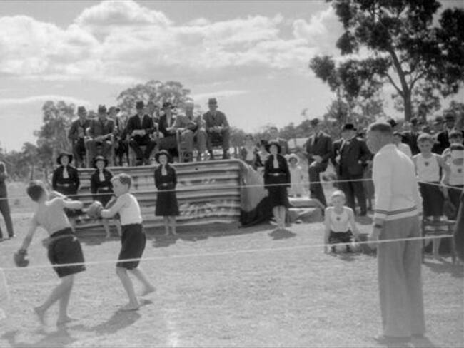 Una muestra de boxeo en un colegio en Pinjarra, Australia Occidental.. Foto: Getty Images