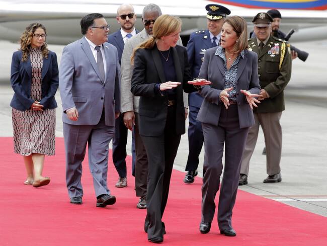 Administradora de la Agencia de los Estados Unidos para el Desarrollo Internacional, Samantha Powery la ministra de Exteriores de Colombia, Marta Lucía Ramírez. Foto: EFE