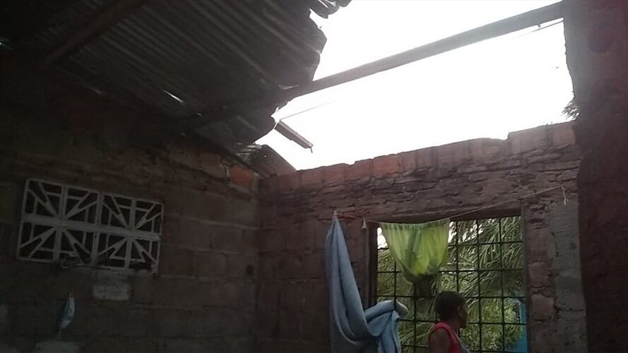 Vendaval azotó a Aracataca, Magdalena, afectando a siete barrios del municipio. Foto: Cortesía Prensa Estratégica