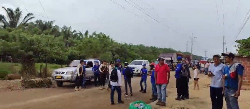Bloqueos en la vía Cúcuta - Tibú. Foto: Cortesía.