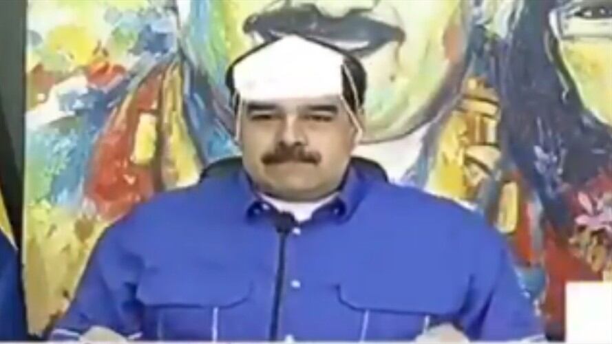 Nicolás Maudro confundió el mentón con la pantorrilla. Foto: Twitter: @IdaniaChirinos